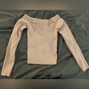 Off the shoulder blush sweater